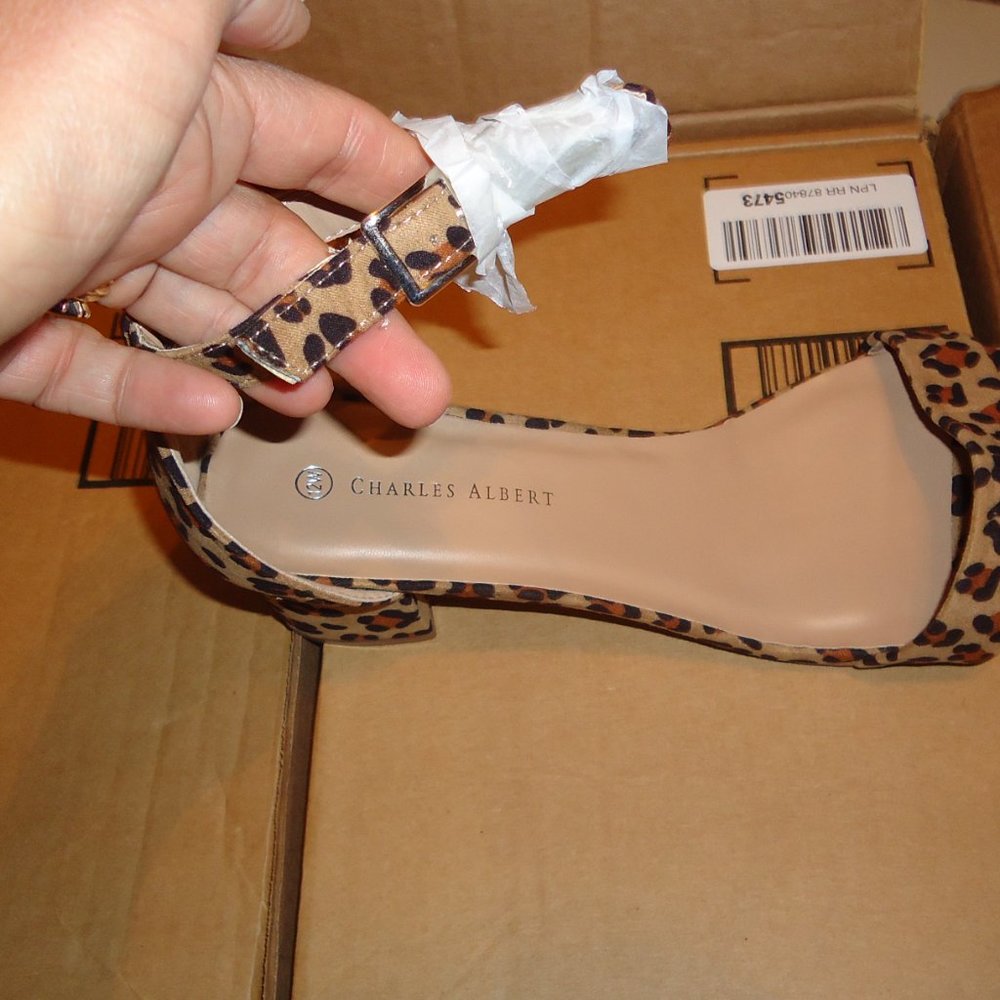 Vegan Faux Suede Leopard Strappy Sandals - Picture 8 of 11